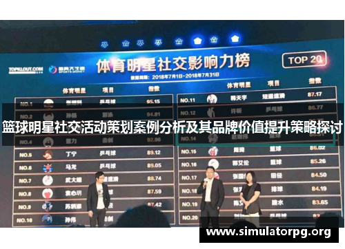 篮球明星社交活动策划案例分析及其品牌价值提升策略探讨 篮球明星社交活动策划案例分析及其品牌价值提升策略探讨
