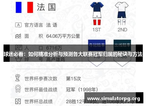 球迷必看:如何精准分析与预测各大联赛冠军归属的秘诀与方法 球迷必看:如何精准分析与预测各大联赛冠军归属的秘诀与方法